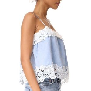 NWT Blank NYC | Perfect Strangers Lace Trim Linen Tank